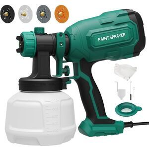 NWT Wibentl Paint Sprayer 700W HVLP Spray Gun with 4 Brass Nozzles & 3 Patterns
